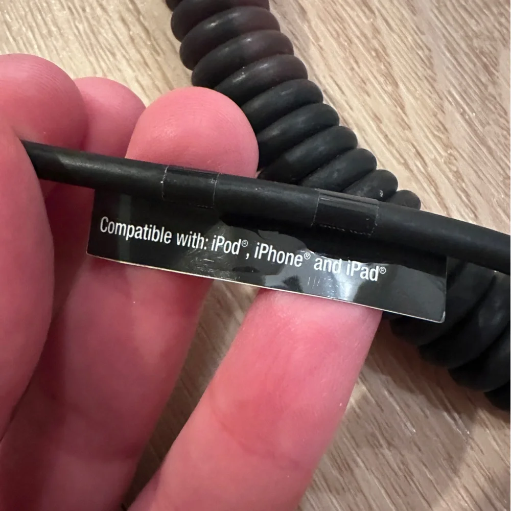 Black Car Charger with Lightning Connector IPhone IPad or IPod